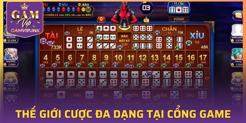 Khám phá thế giới cược đa dạng tại cổng game 